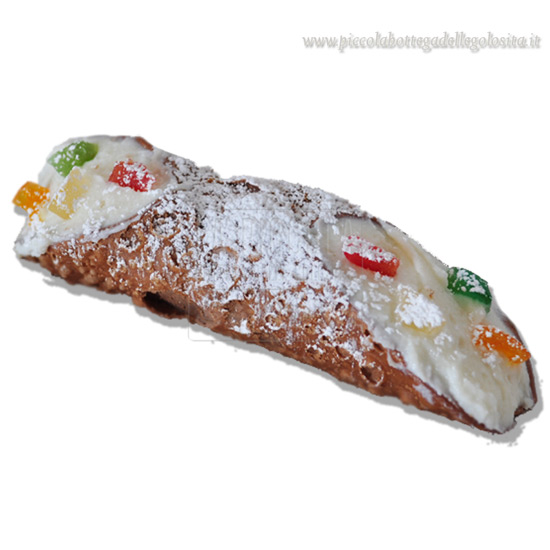 Cannolo cialda al cacao, ricotta e FRUTTA CANDITA